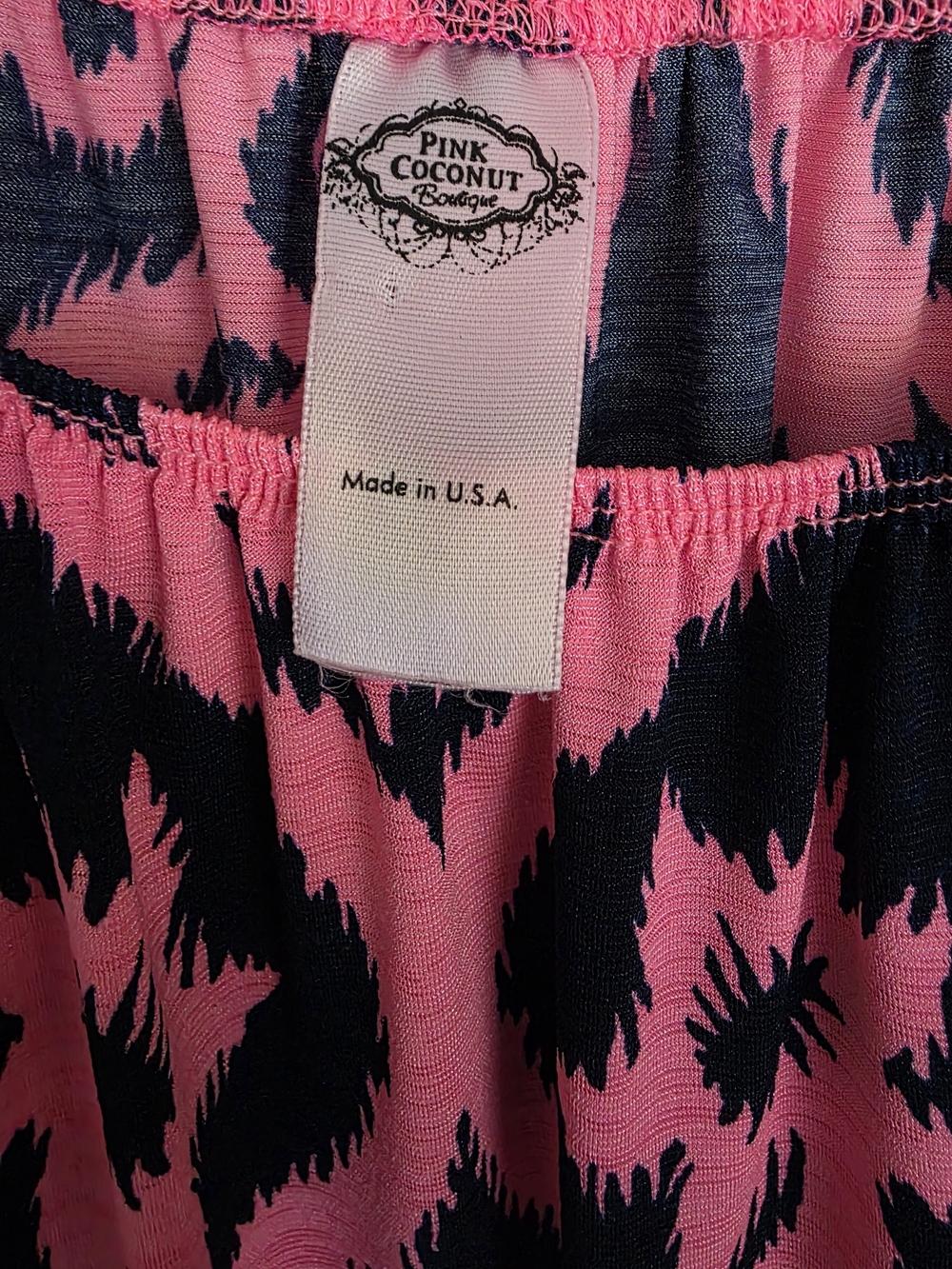 Long-Sleeve Bell Sleeve Dress in Neon Pink and Navy Xxl - Picture 3 of 5